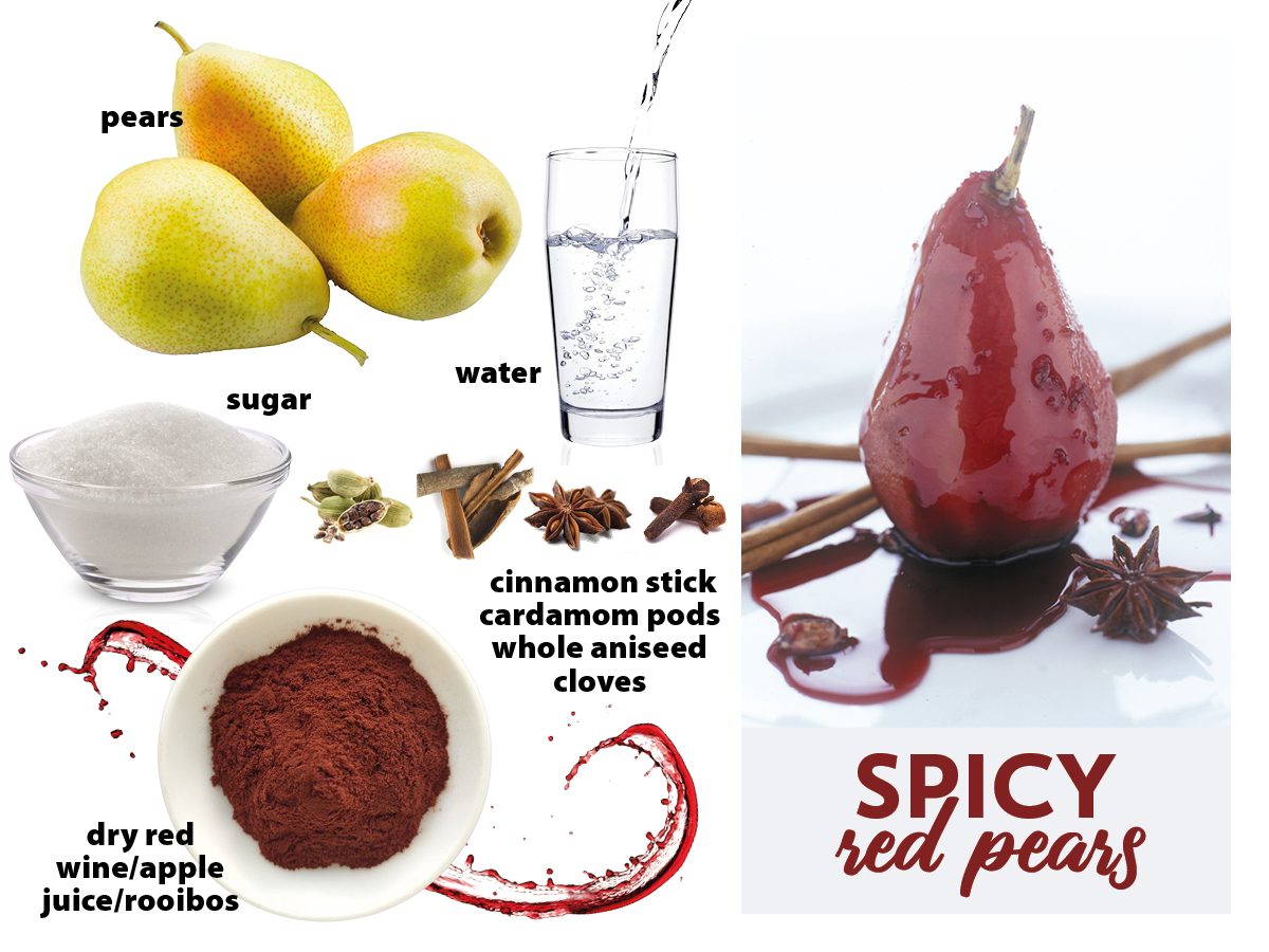 Spicy red pears